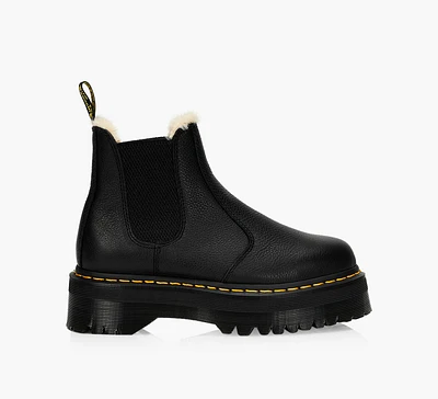 2976 FAUX FUR LINED QUAD PLATFORM CHELSEA BOOTS