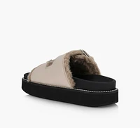 BUCKLE FLAT SANDAL FUR