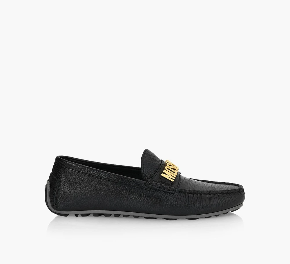 LETTERING LOGO LEATHER LOAFERS