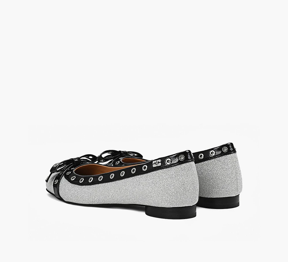 EYELETS BOW BALLERINA