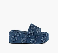 THE PUFFY DAISY DENIM PLATFORM SANDAL