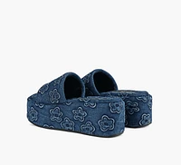 THE PUFFY DAISY DENIM PLATFORM SANDAL