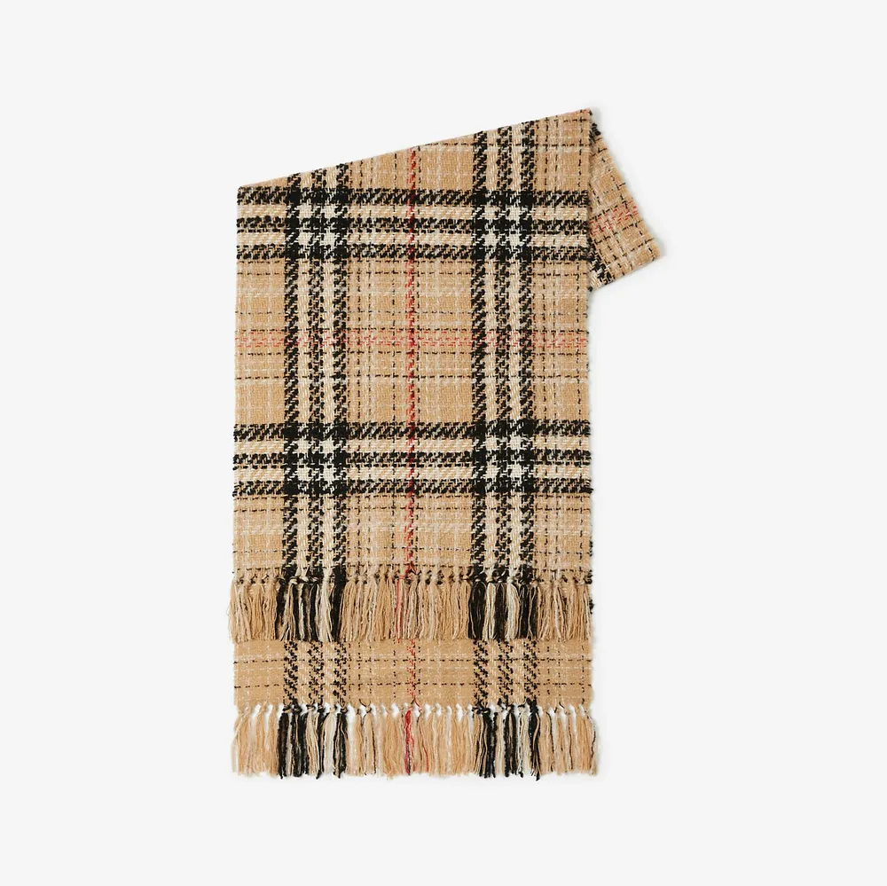 Check EKD Print Silk Skinny Scarf in Archive Beige