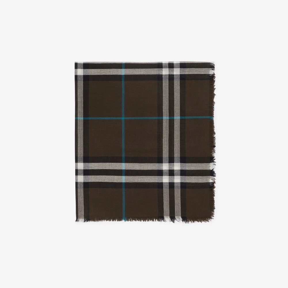 Check Wool Scarf in Snug | Burberry® Official