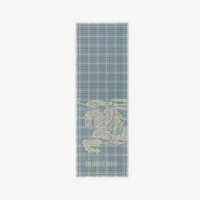 Wide EKD Check Wool Scarf in Pewter | Burberry® Official