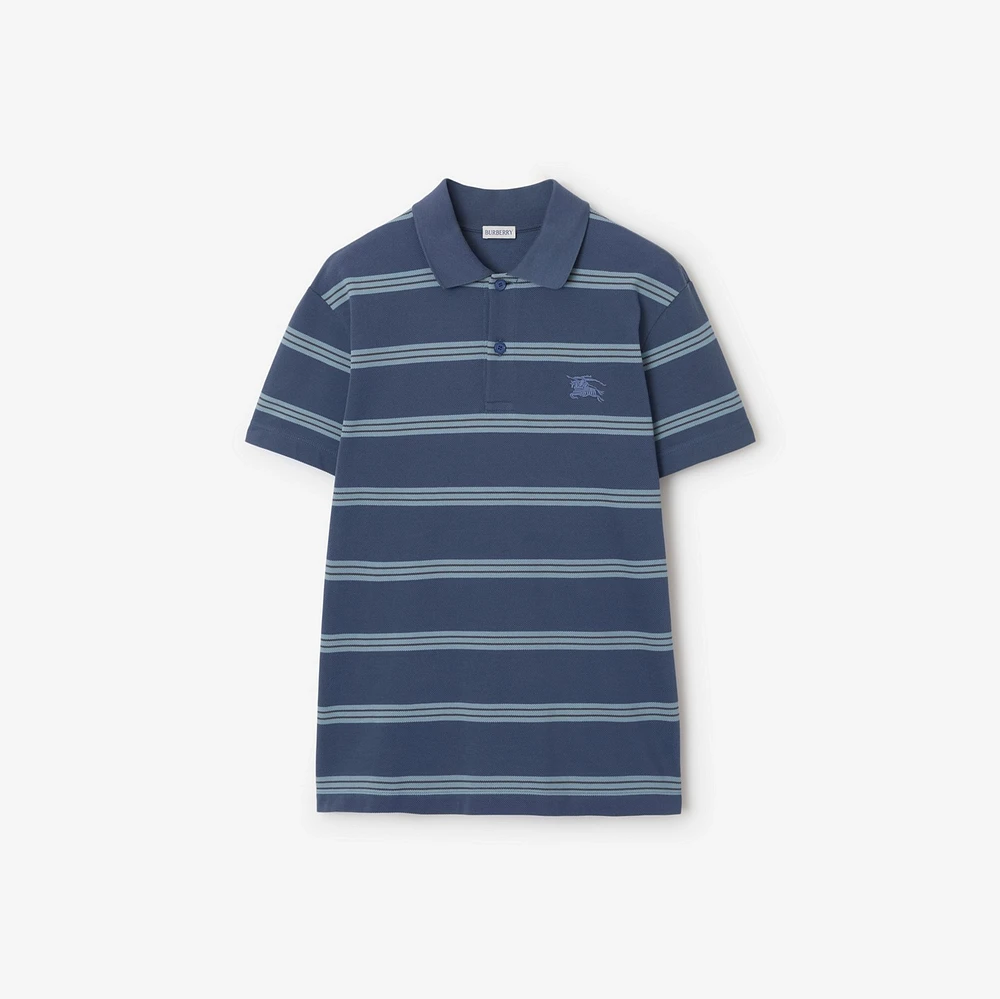 Striped Cotton Polo Shirt in Pilot - Men | Burberry® Official