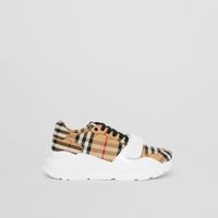 Vintage Check Cotton Sneakers Archive Beige | Burberry® Official