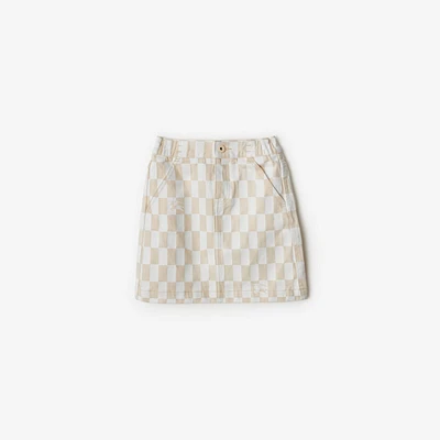Checkerboard Denim Skirt in Calico | Burberry® Official