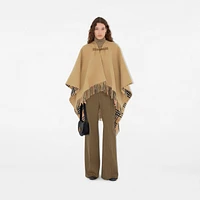 Check Wool Cape in Sand | Burberry® Official