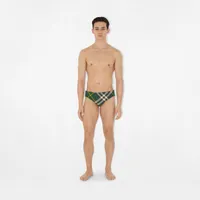 Check Swim Briefs in Ivy - Men | Burberry® Official