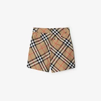 Check Cotton Shorts in Sand | Burberry® Official