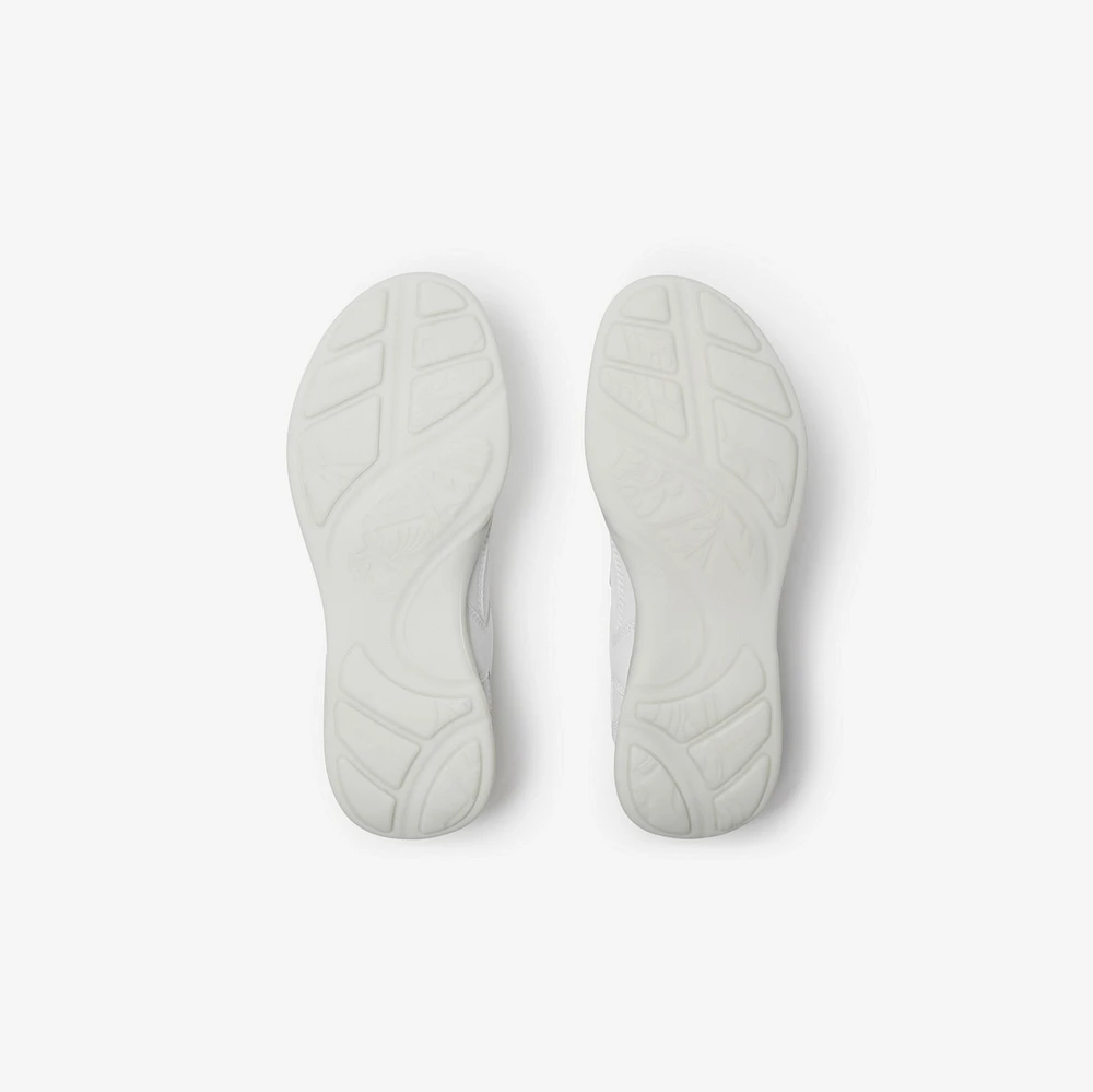 Leather Matrix Sneakers in Optic white - Women | Burberry® Official