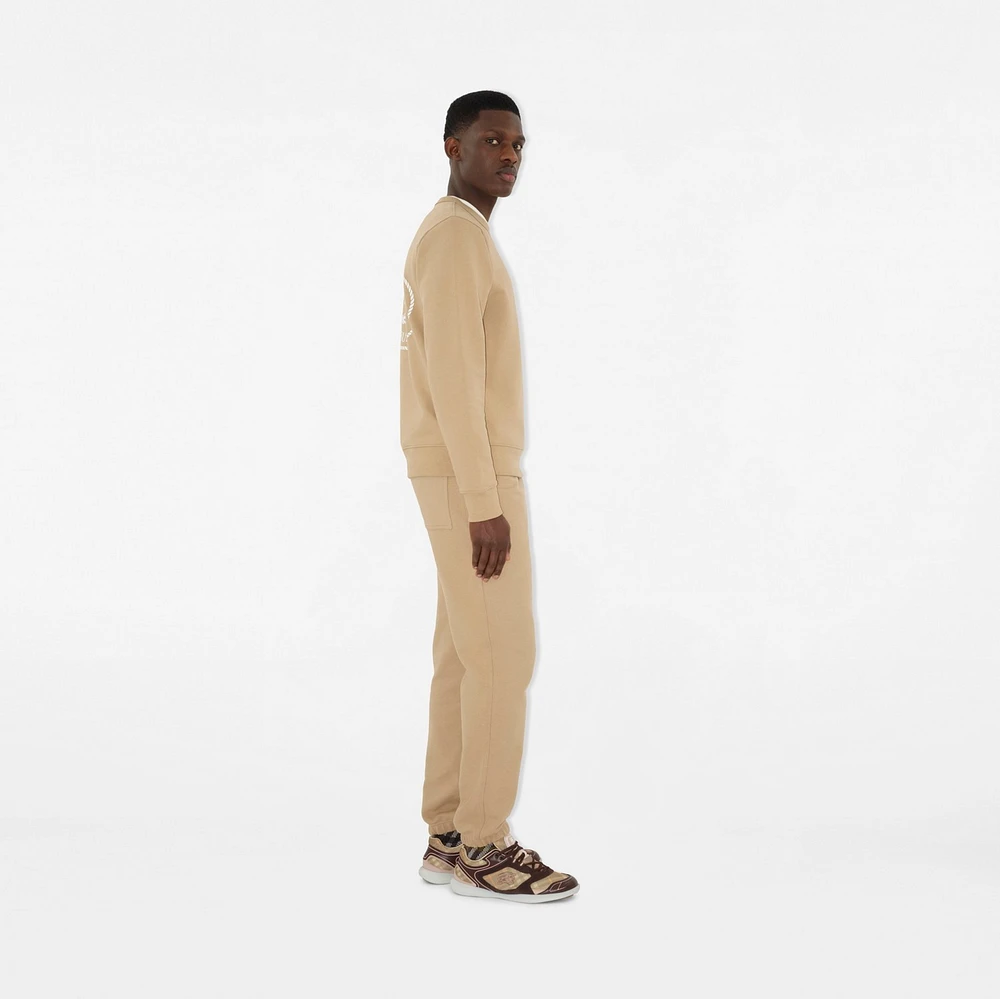 Knight Stamp Cotton Jogging Pants in Flax - Men | Burberry® Official