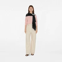 Wide EKD Wool Scarf in Black/calico | Burberry® Official