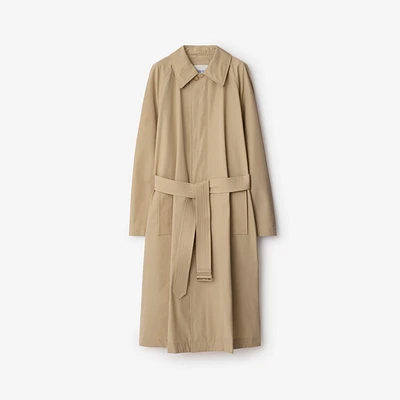 EKD Long Cotton Blend Car Coat in Sand - Men | Burberry® Official