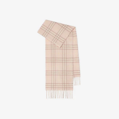 Check Cashmere Scarf in Shell - Children | Burberry® Official