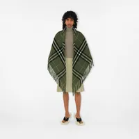 Check Wool Cape in Shrub | Burberry® Official