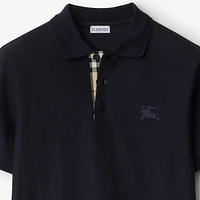 Cotton Polo Shirt in Coal blue - Men | Burberry® Official