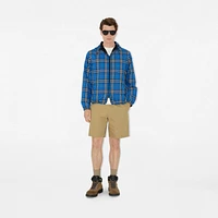 Reversible Check Hooded Jacket in Hyacinth blue - Men | Burberry® Official