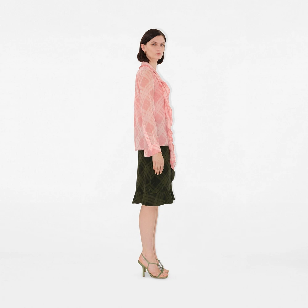 Check Silk Wrap Skirt in Oil - Women | Burberry® Official