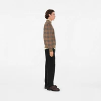 Check Cotton Blend Sweater in Nut - Men | Burberry® Official