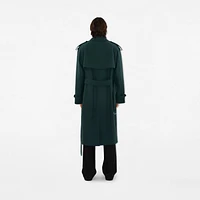 Long Cotton Blend Trench Coat in Anchor - Men | Burberry® Official