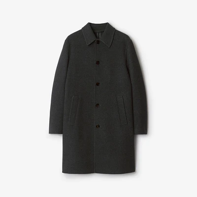 Mid-length Wool Car Coat in Charcoal - Men | Burberry® Official