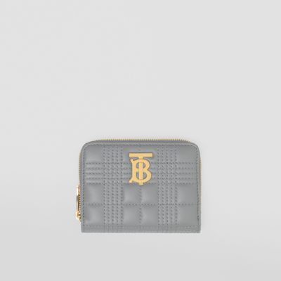 Quilted Leather Lola Zip Wallet in Cloud Grey - Women | Burberry® Official