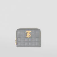 Quilted Leather Lola Zip Wallet in Cloud Grey - Women | Burberry® Official