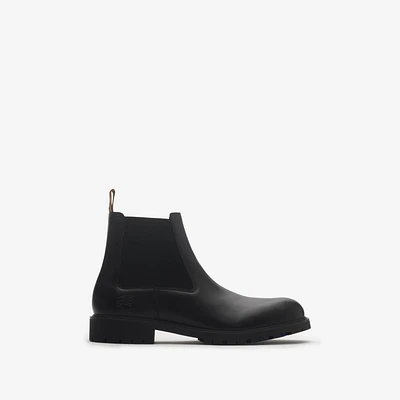 Leather Rogue Chelsea Boots in Black - Men | Burberry® Official