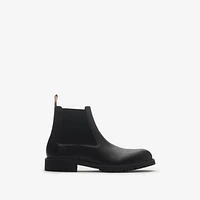 Leather Rogue Chelsea Boots in Black - Men | Burberry® Official