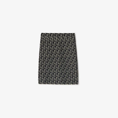 B Charm Wool Blend Skirt in Black - Women, Nylon | Burberry® Official