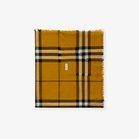 Check Wool Scarf in Teak | Burberry® Official