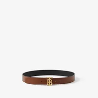 Leather Reversible TB Belt in Black/tan/light gold - Men | Burberry® Official