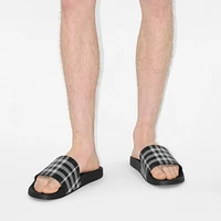 Check Slides in Black/calico - Men, Technical | Burberry® Official