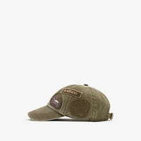 Badge Cotton Baseball Cap in Khaki - Men | Burberry® Official