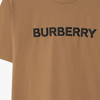Logo Cotton T-shirt in Camel - Women | Burberry® Official