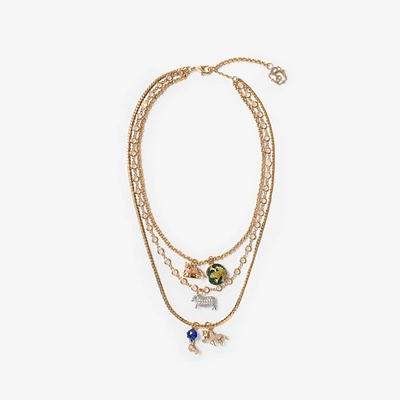 Charm Triple Layer Necklace​ in Gold/multicolour - Women | Burberry® Official