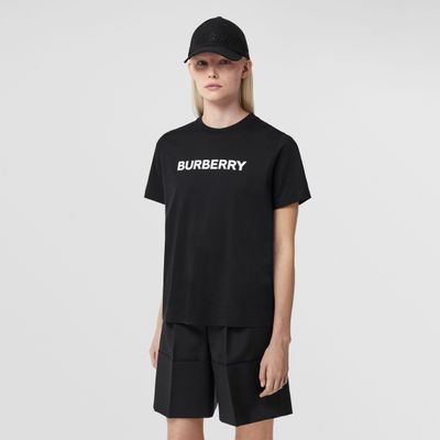 Logo Print Cotton T-shirt Black | Burberry® Official