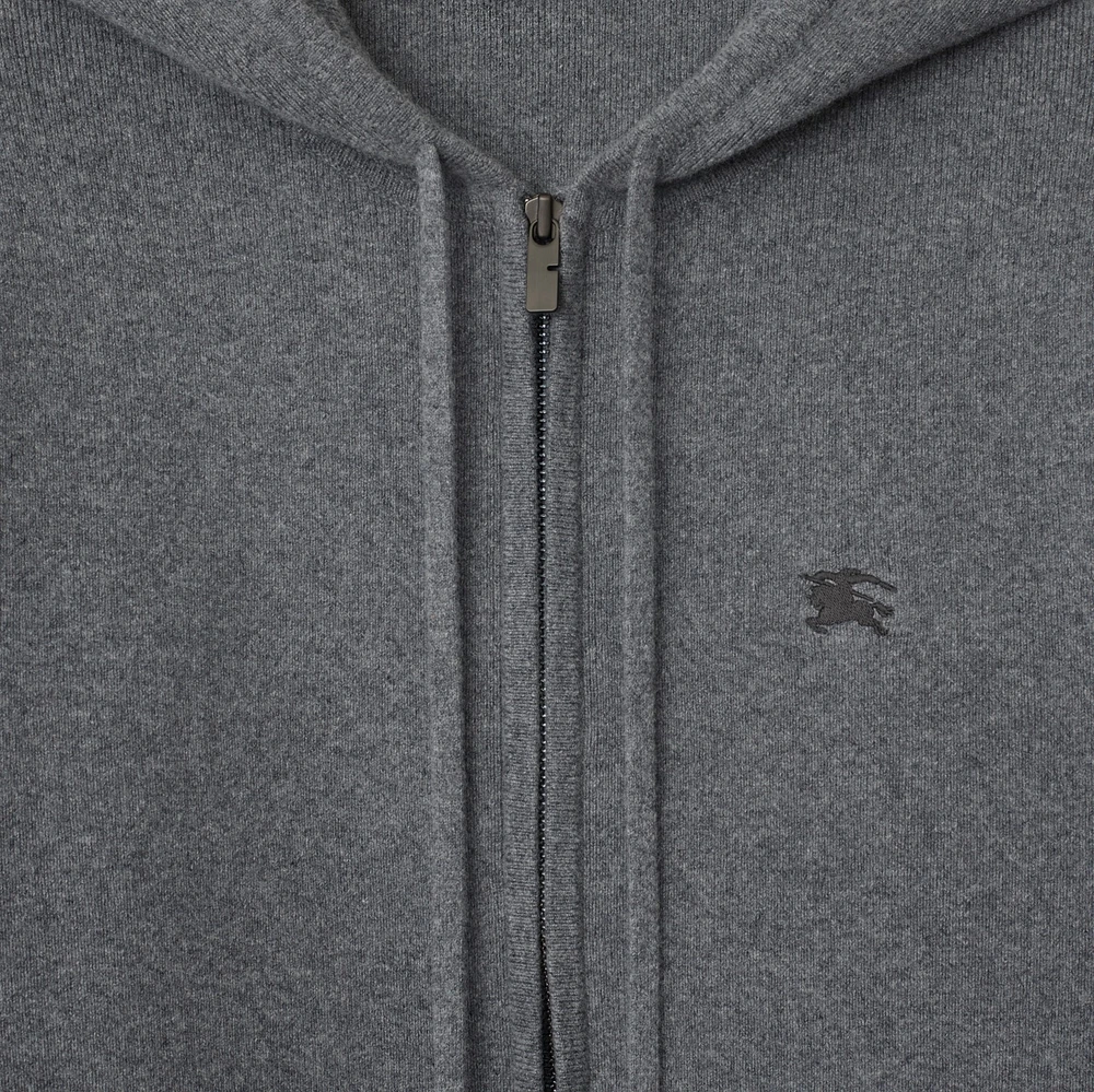 Cashmere Blend Zip Hoodie in Grey - Men | Burberry® Official
