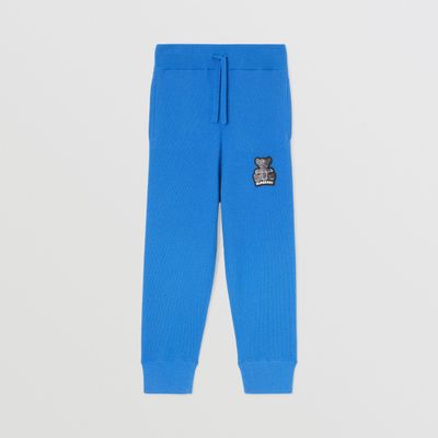 Thomas Bear Appliqué Cashmere Jogging Pants Canvas Blue | Burberry