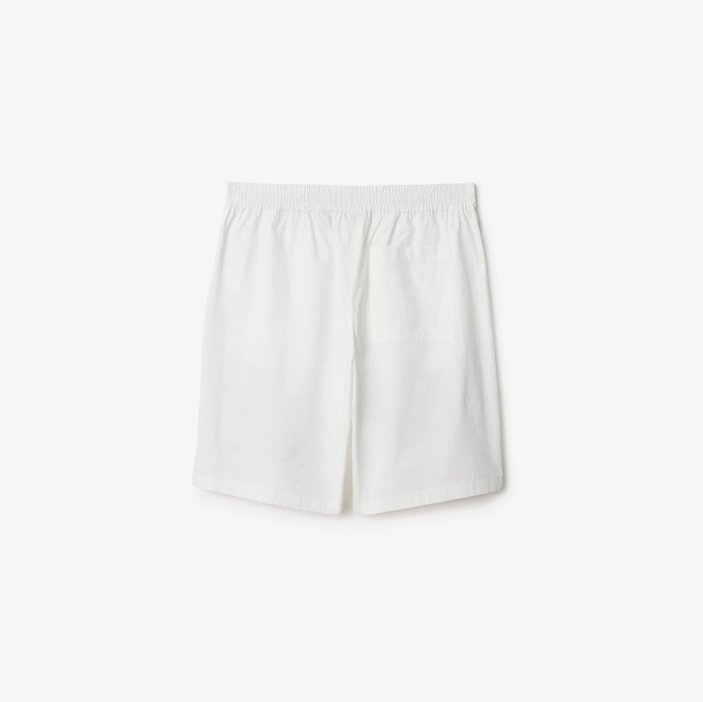 Ivy Cotton Blend Shorts in Chalk - Men | Burberry® Official
