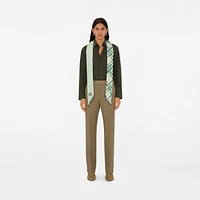 Skinny Reversible Check Silk Scarf in Breeze | Burberry® Official