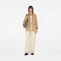 Quilted Nylon Barn Jacket in Flax/sand - Women | Burberry® Official