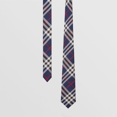 Classic Cut Vintage Check Silk Tie in Navy - Men | Burberry® Official
