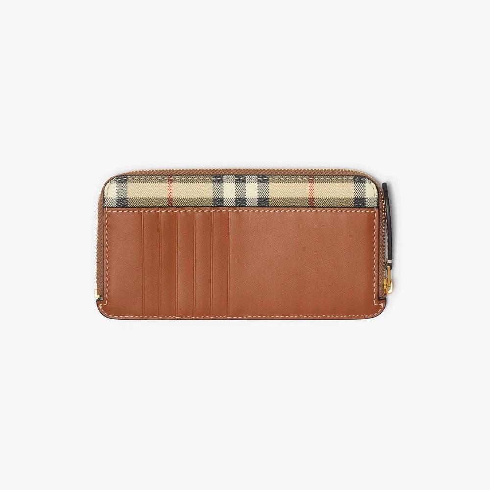 Large Check Zip Card Case in Archive beige/briar brown - Women | Burberry® Official