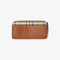 Large Check Zip Card Case in Archive beige/briar brown - Women | Burberry® Official