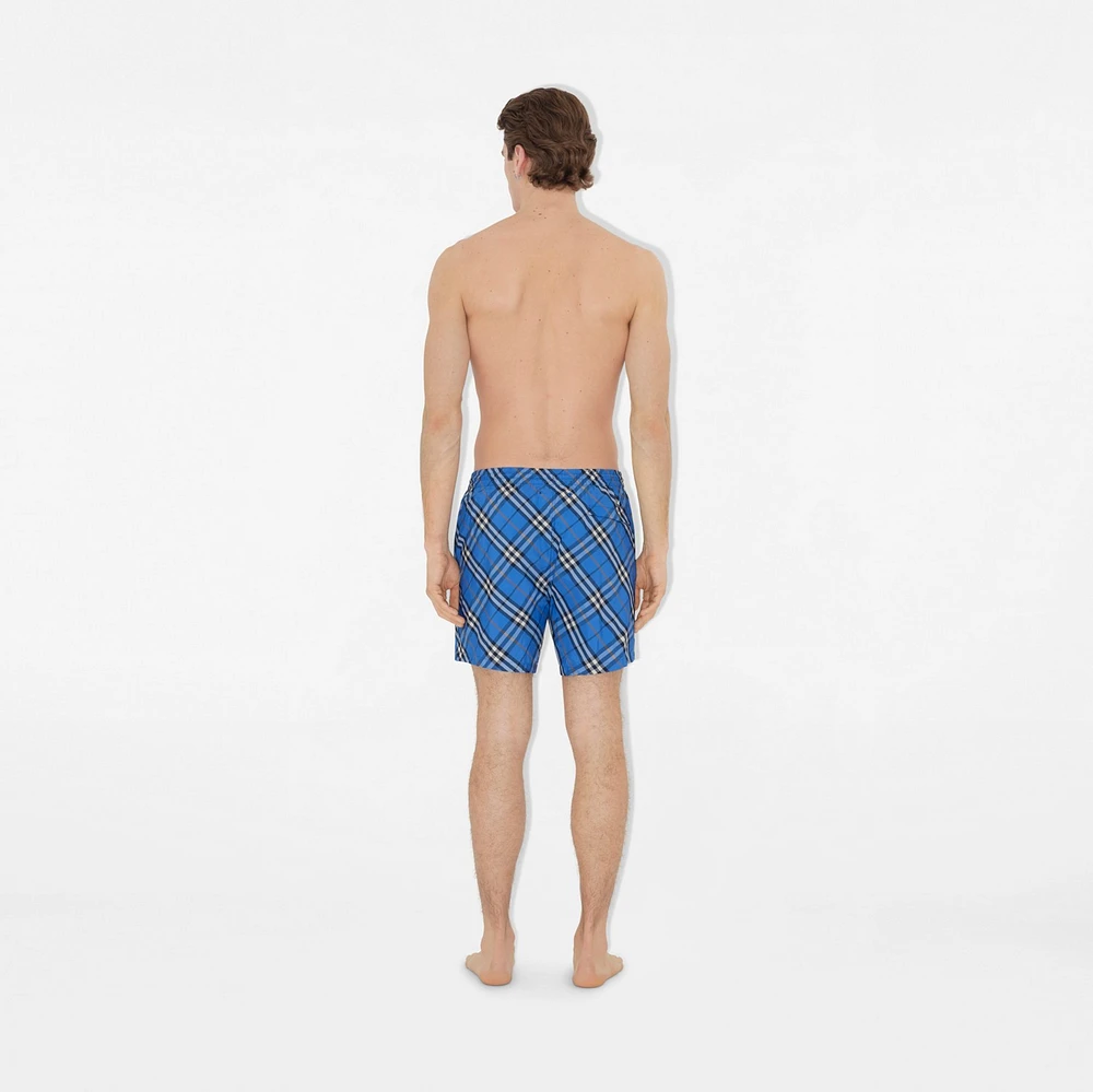 Check Swim Shorts in Hyacinth blue - Men | Burberry® Official