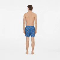 Check Swim Shorts in Hyacinth blue - Men | Burberry® Official