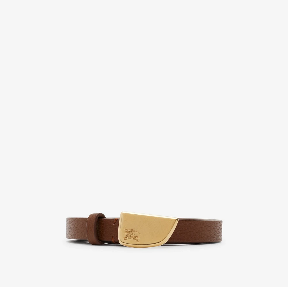 Thin Leather Shield Belt in Hazel/gold - Women | Burberry® Official